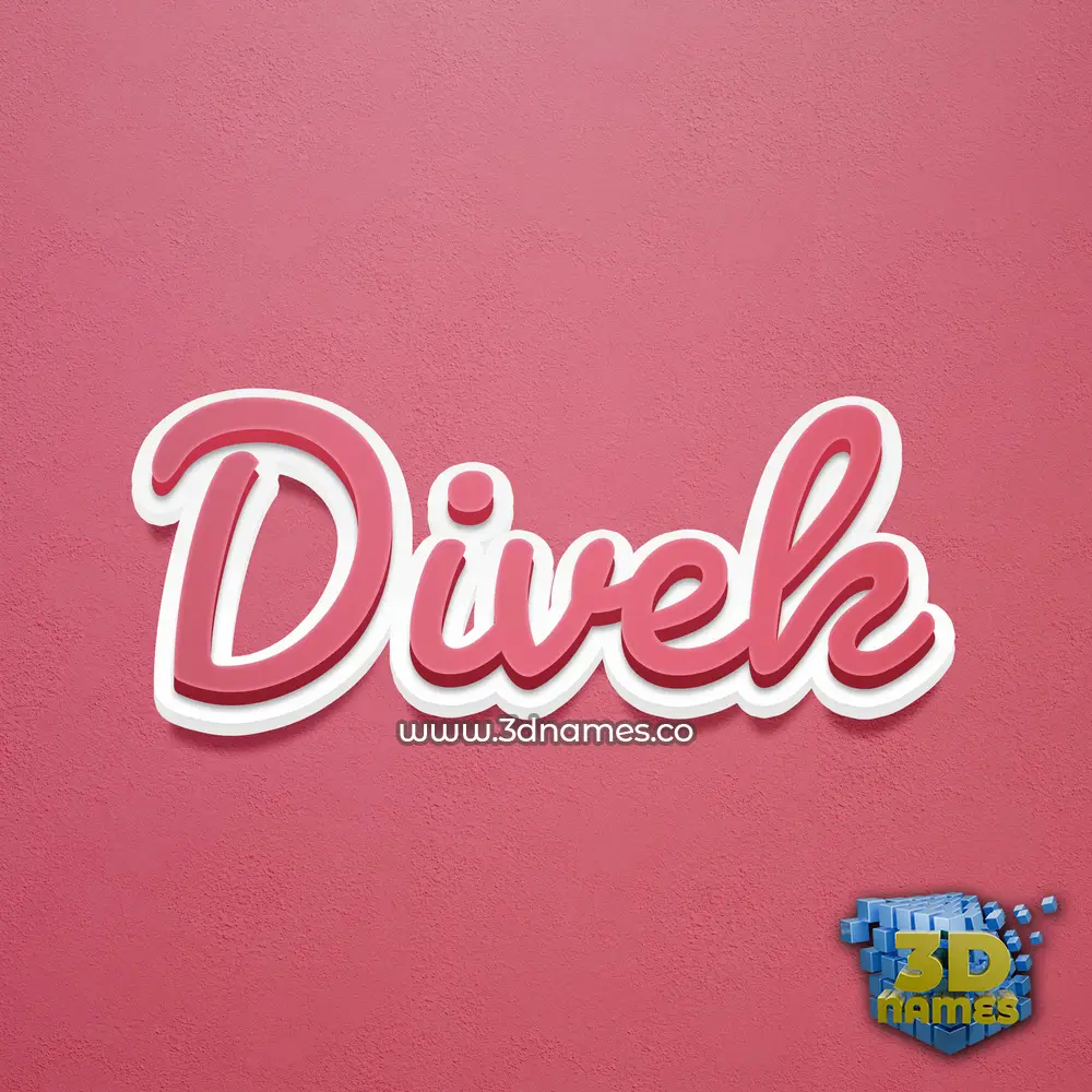 divek in Red Scribble style - 3D name wallpaper