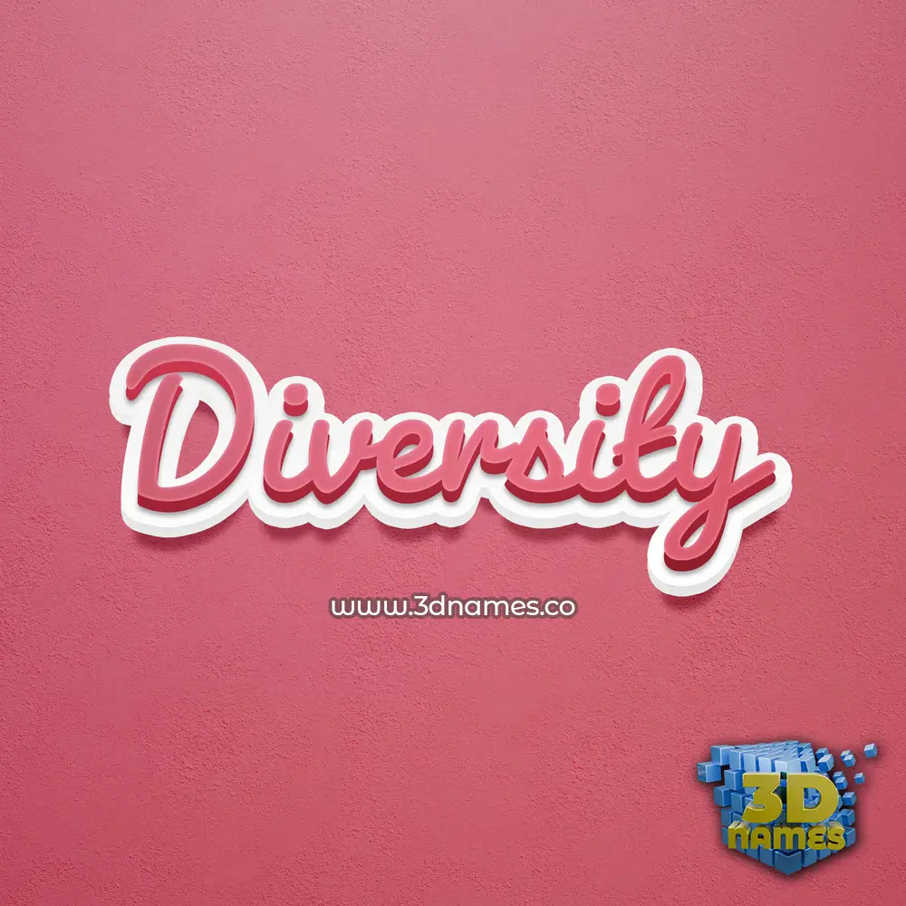 diversity in Red Scribble style - 3D name wallpaper