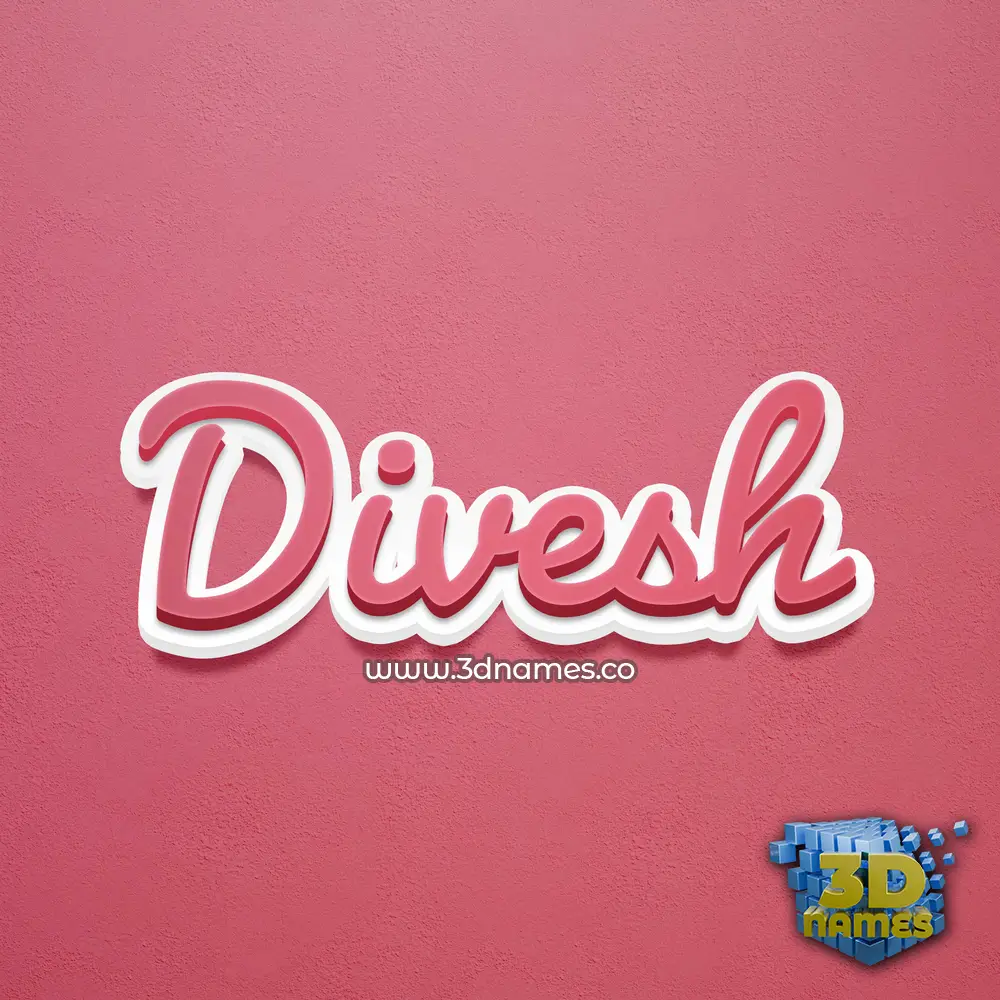 divesh in Red Scribble style - 3D name wallpaper