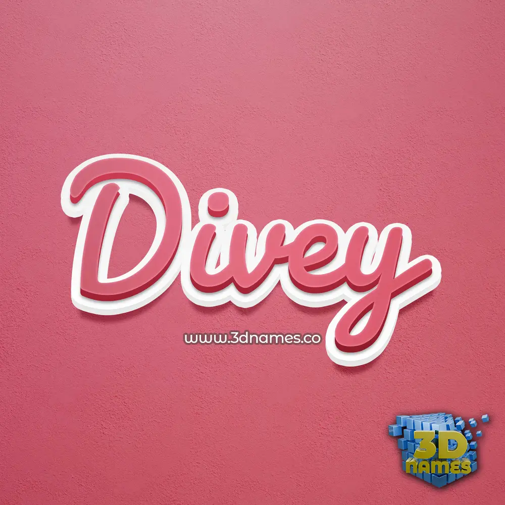 divey in Red Scribble style - 3D name wallpaper