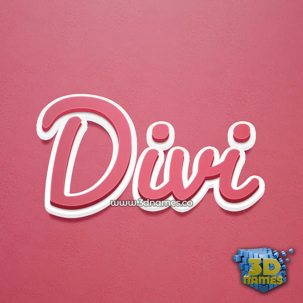 divi in Red Scribble style - 3D name wallpaper