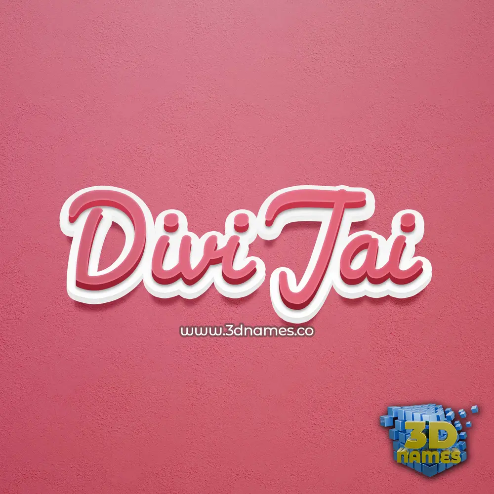 divi jai in Red Scribble style - 3D name wallpaper