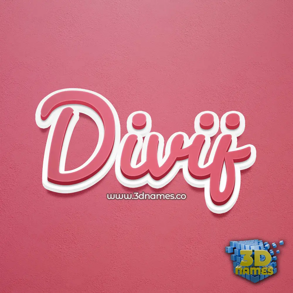 divij in Red Scribble style - 3D name wallpaper