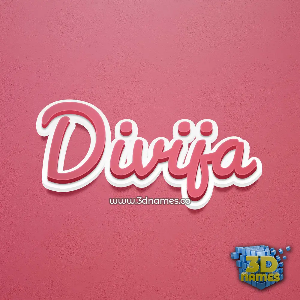 divija in Red Scribble style - 3D name wallpaper