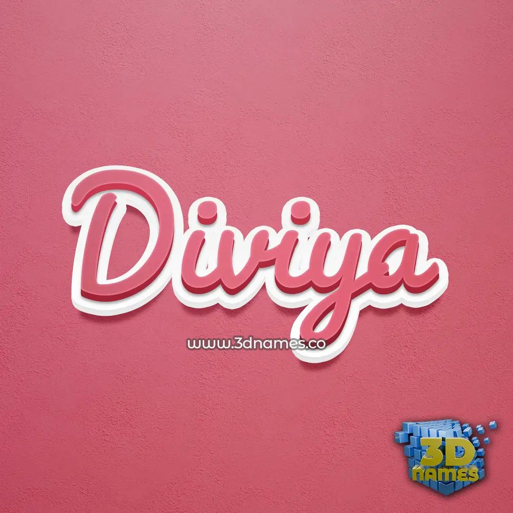 diviya in Red Scribble style - 3D name wallpaper