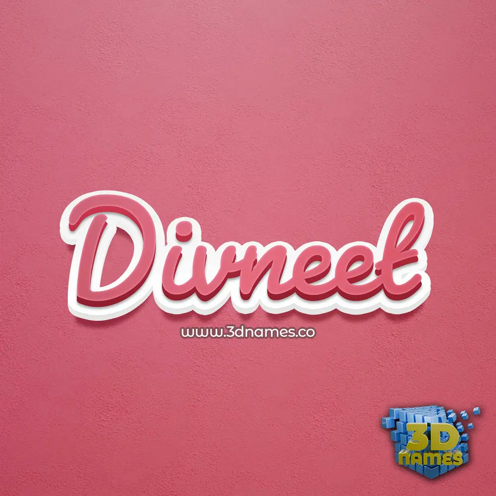 divneet in Red Scribble style - 3D name wallpaper