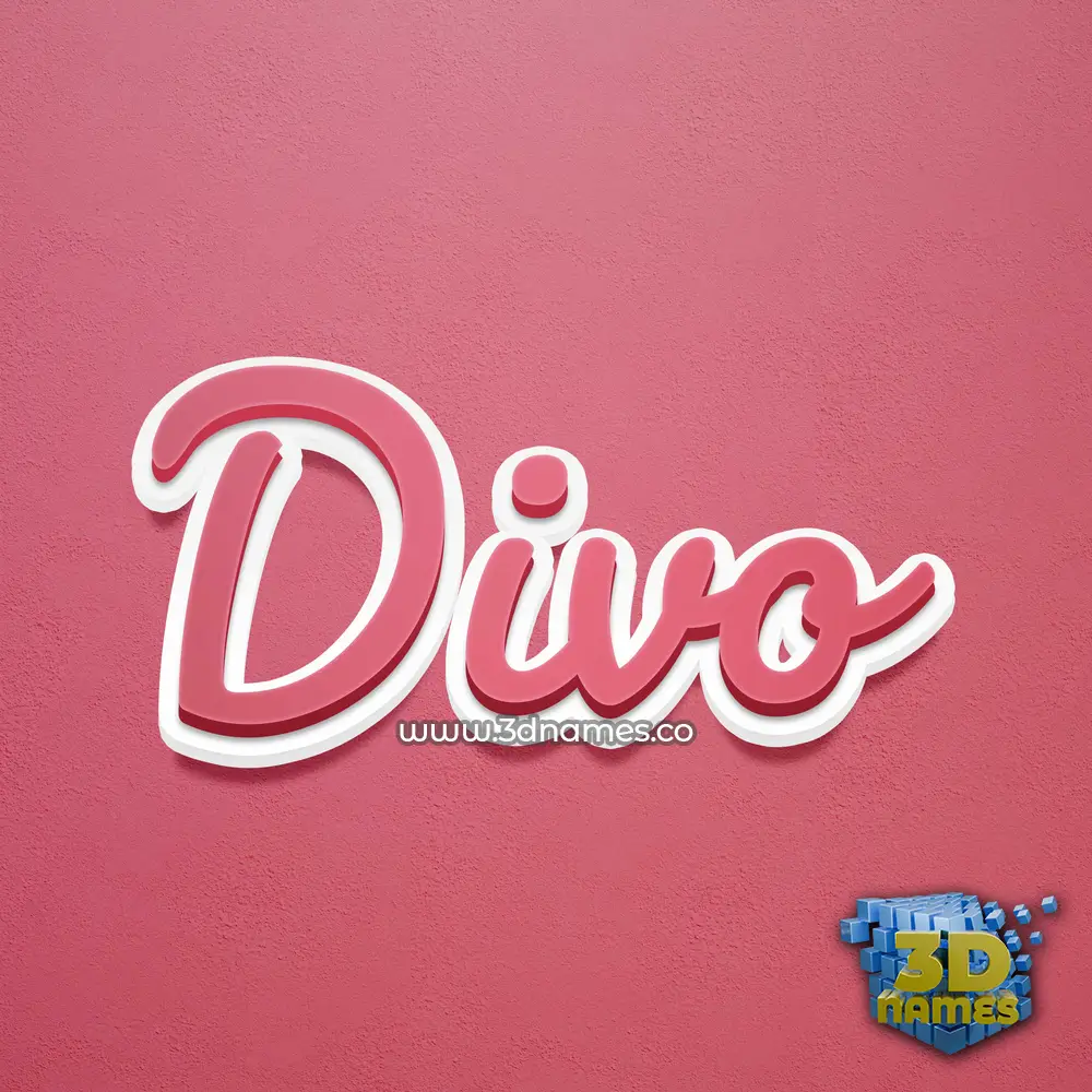 divo in Red Scribble style - 3D name wallpaper