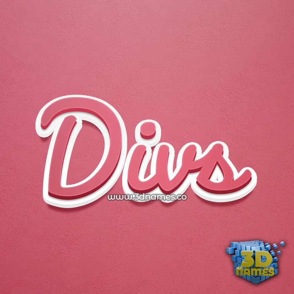 divs in Red Scribble style - 3D name wallpaper