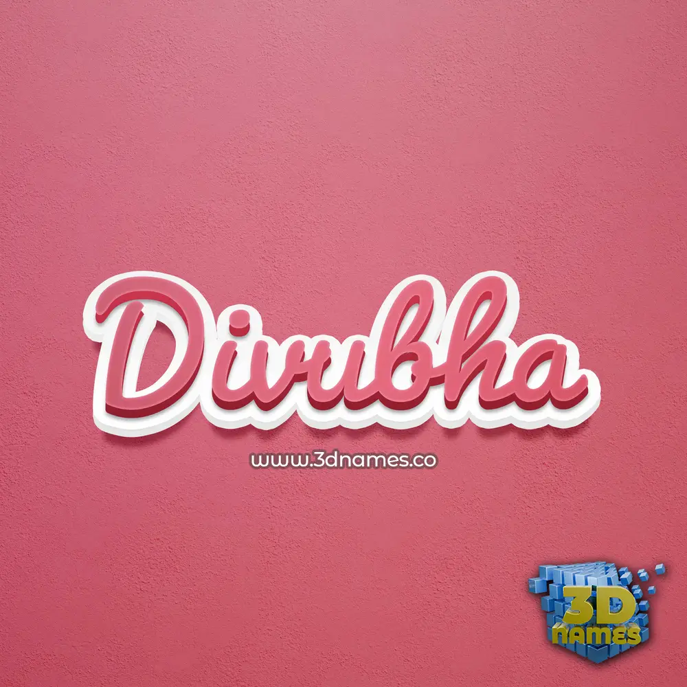divubha in Red Scribble style - 3D name wallpaper