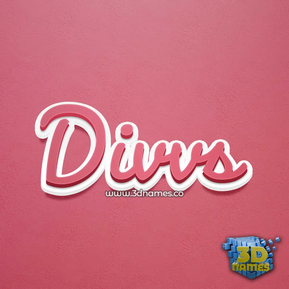 divvs in Red Scribble style - 3D name wallpaper