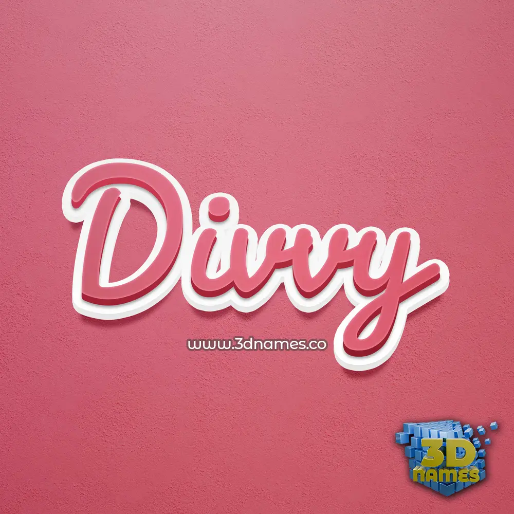 divvy in Red Scribble style - 3D name wallpaper