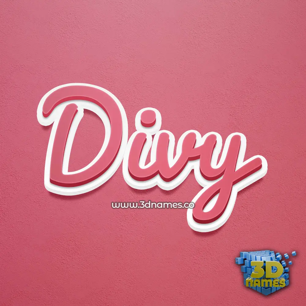 divy in Red Scribble style - 3D name wallpaper