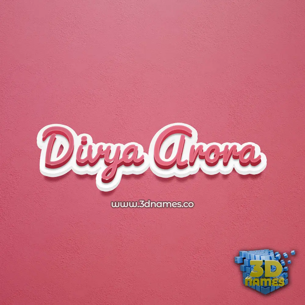 divya arora in Red Scribble style - 3D name wallpaper