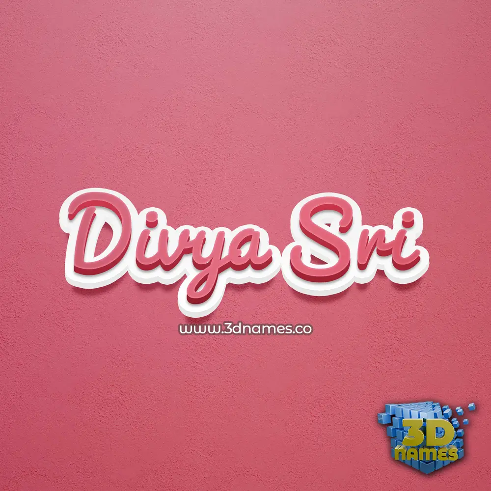 divya sri in Red Scribble style - 3D name wallpaper