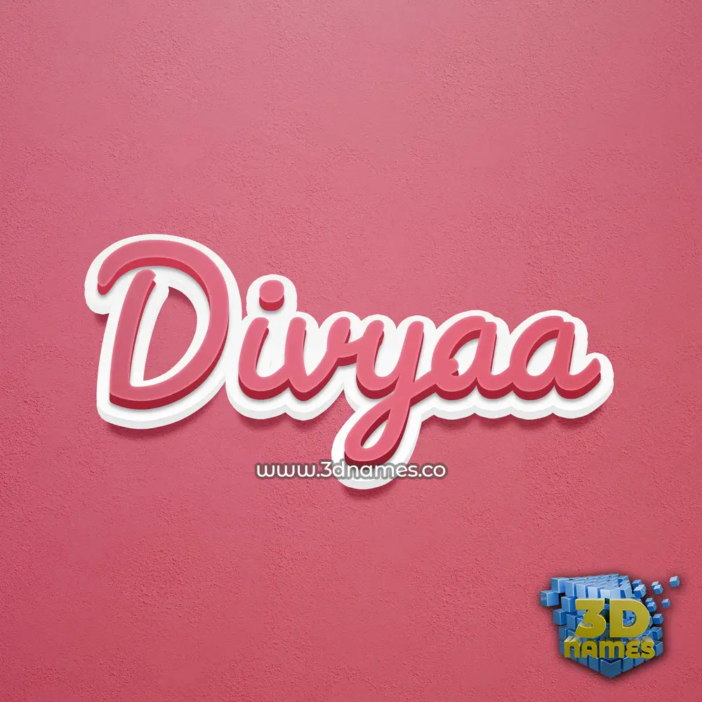 divyaa in Red Scribble style - 3D name wallpaper