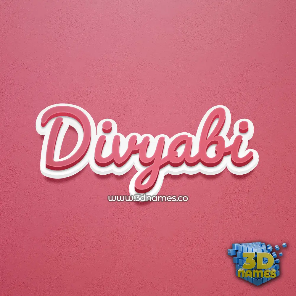 divyabi in Red Scribble style - 3D name wallpaper