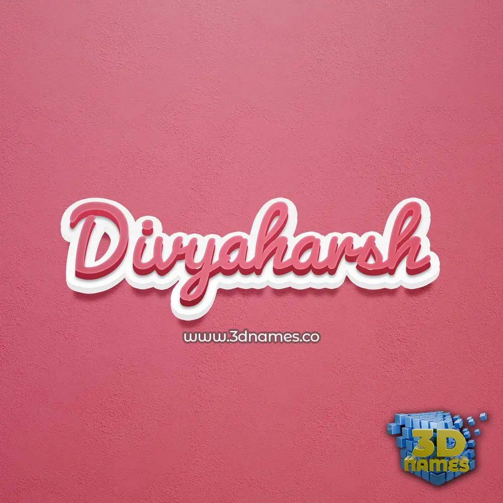 divyaharsh in Red Scribble style - 3D name wallpaper