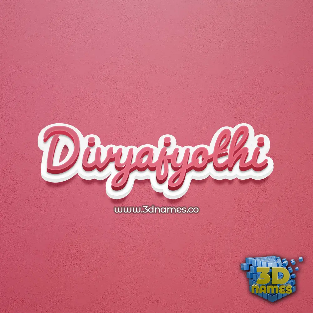 divyajyothi in Red Scribble style - 3D name wallpaper