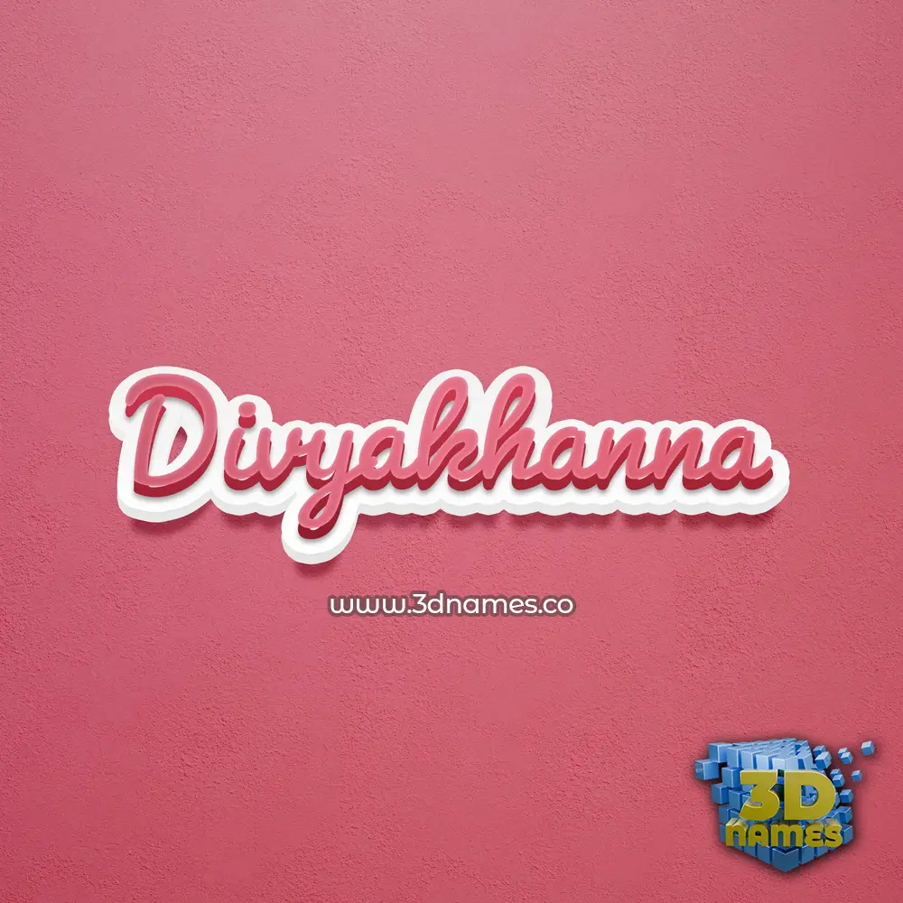 divyakhanna in Red Scribble style - 3D name wallpaper