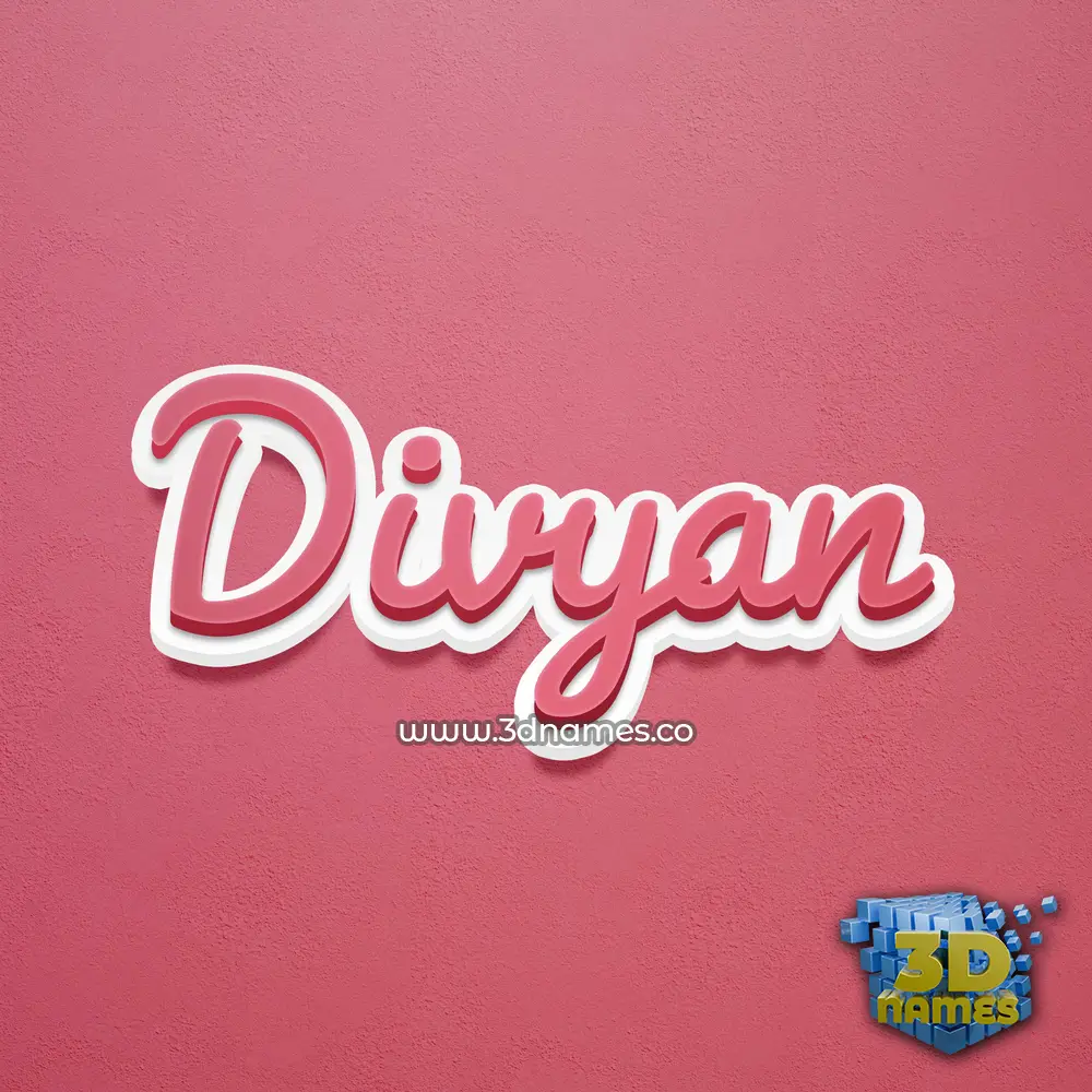 divyan in Red Scribble style - 3D name wallpaper