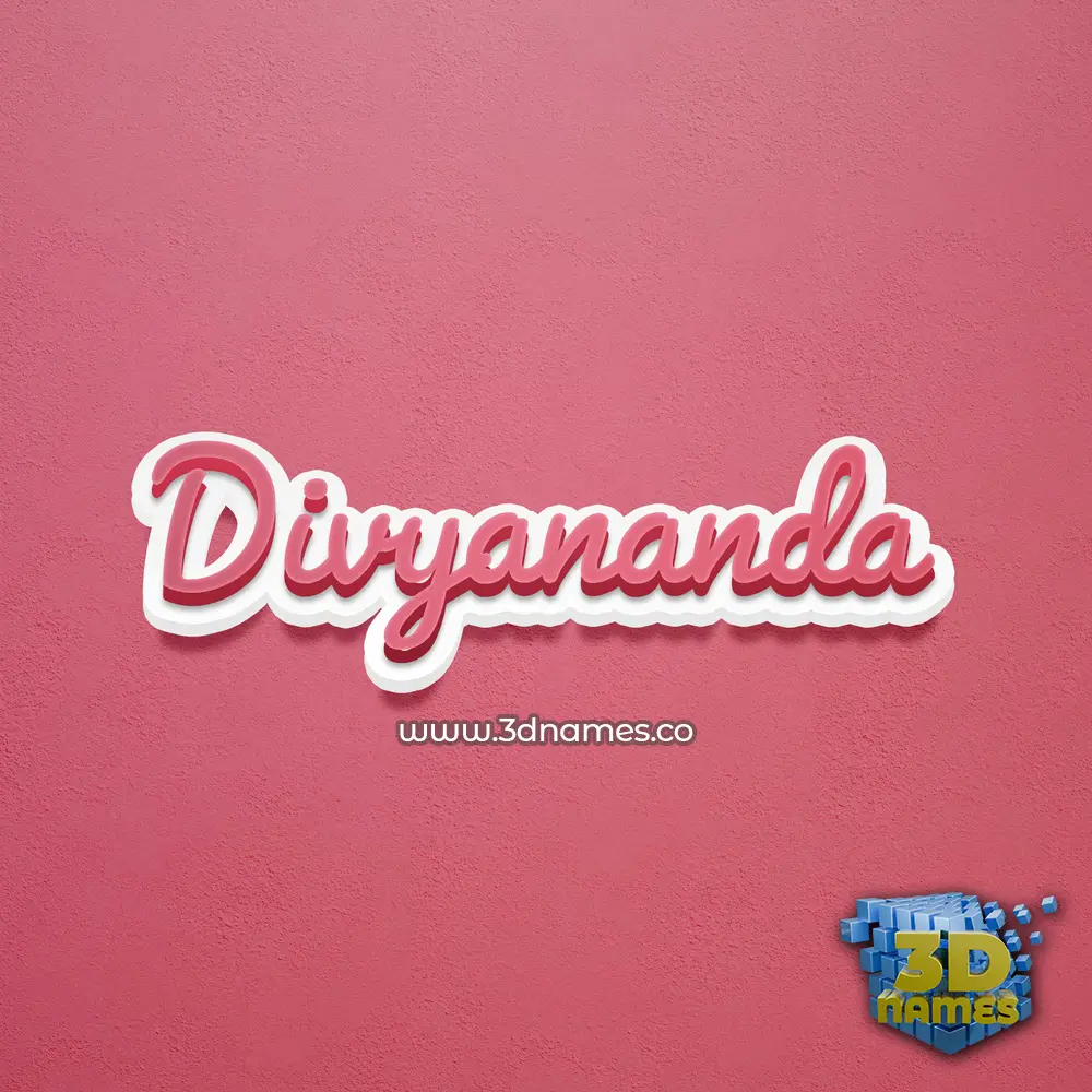 divyananda in Red Scribble style - 3D name wallpaper