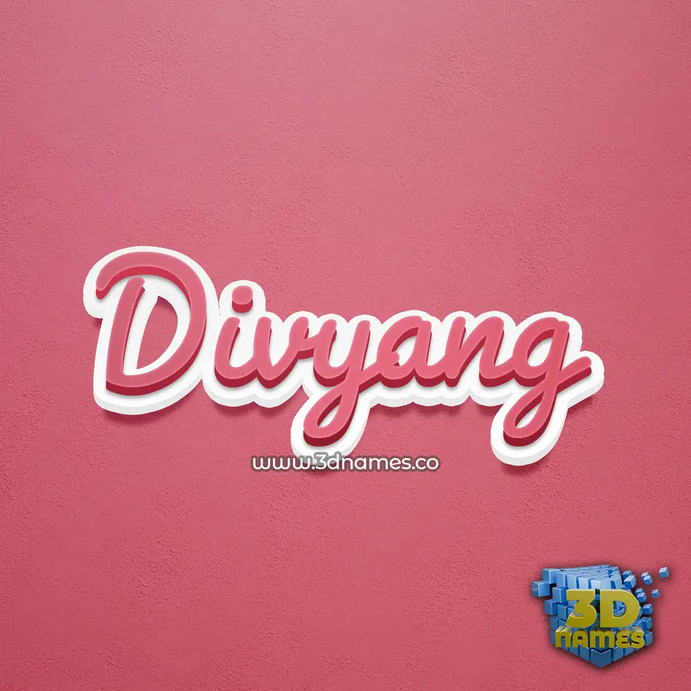 divyang in Red Scribble style - 3D name wallpaper