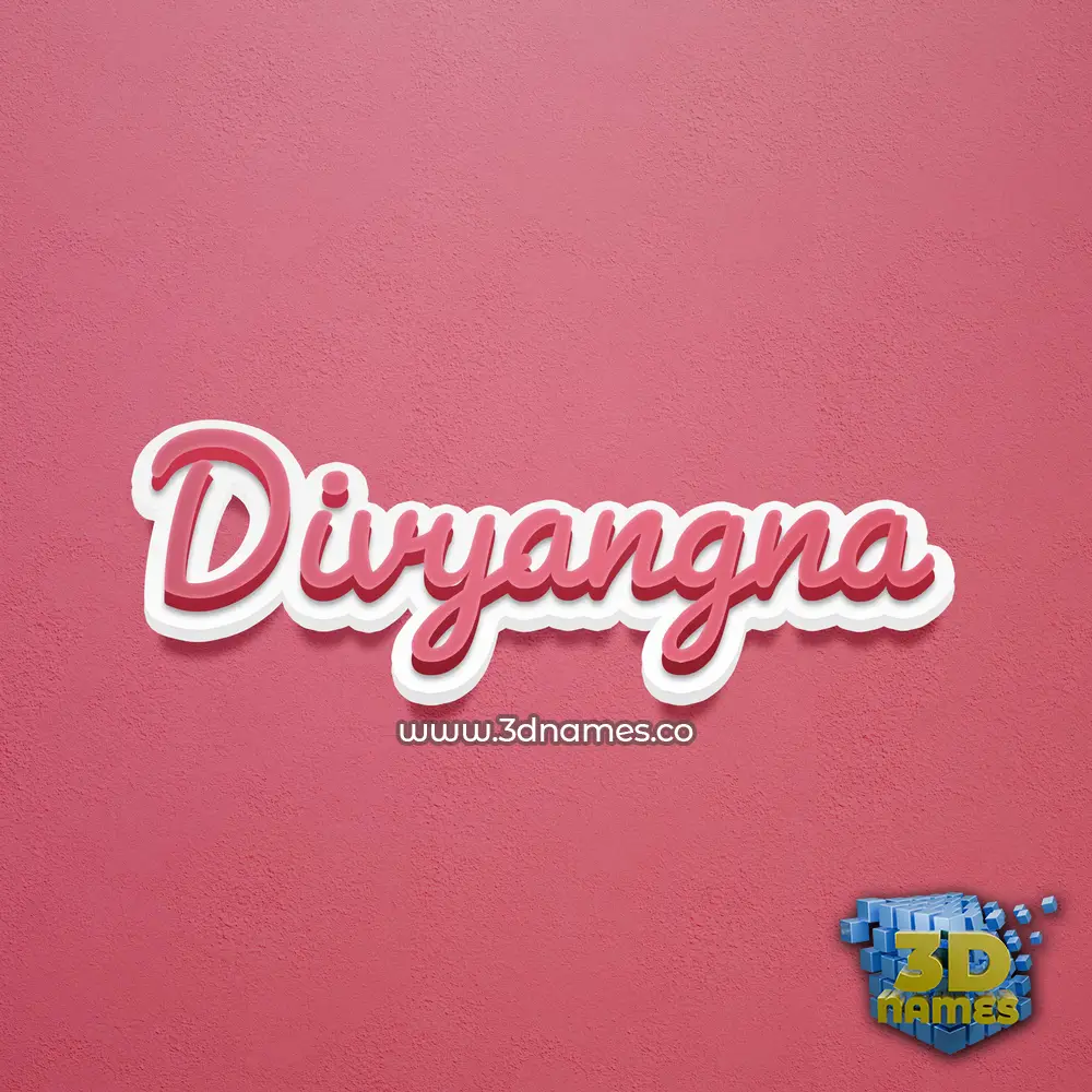 divyangna in Red Scribble style - 3D name wallpaper