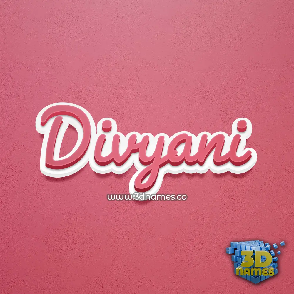 divyani in Red Scribble style - 3D name wallpaper