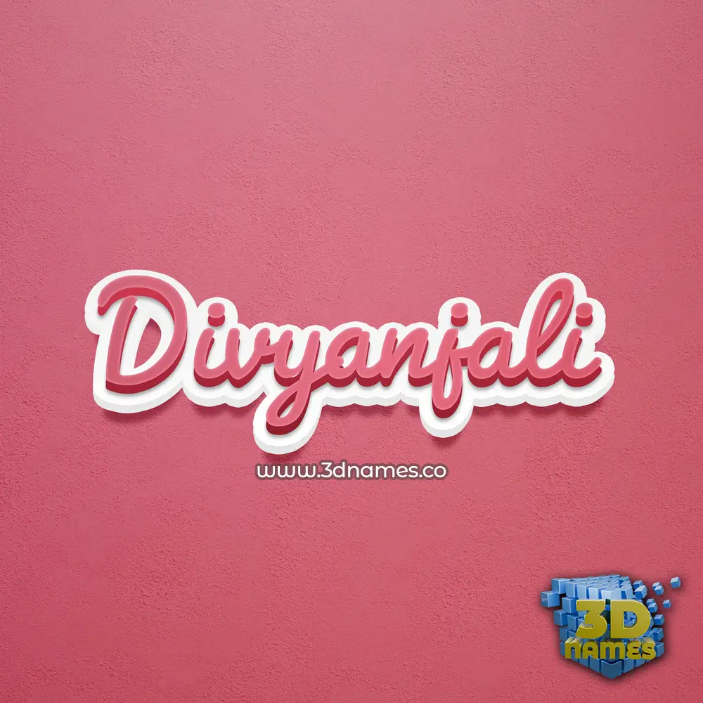 divyanjali in Red Scribble style - 3D name wallpaper