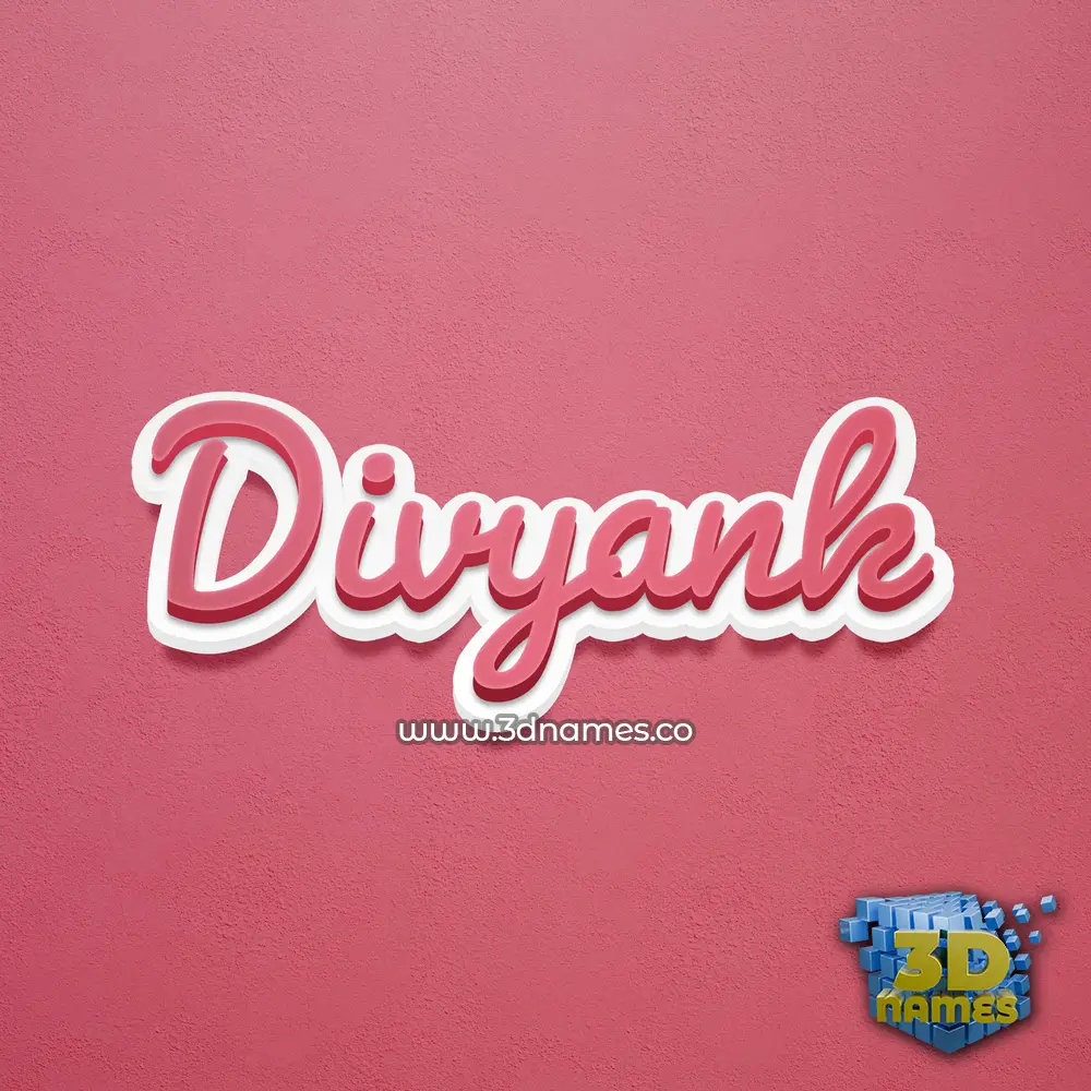divyank in Red Scribble style - 3D name wallpaper