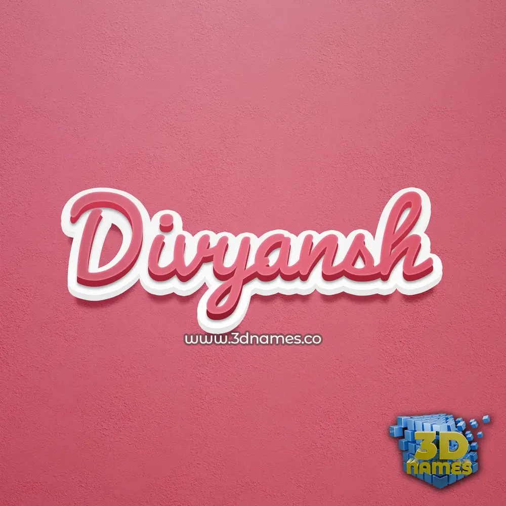 divyansh in Red Scribble style - 3D name wallpaper