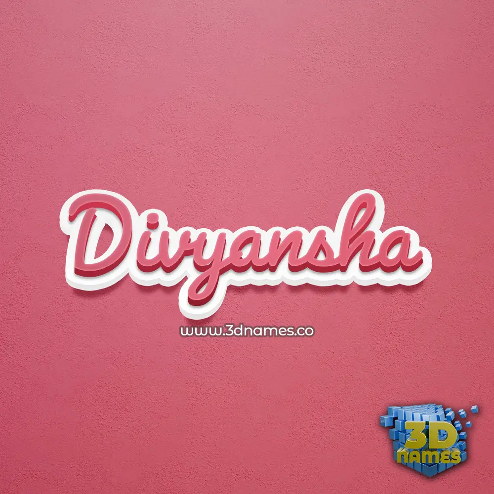 divyansha in Red Scribble style - 3D name wallpaper