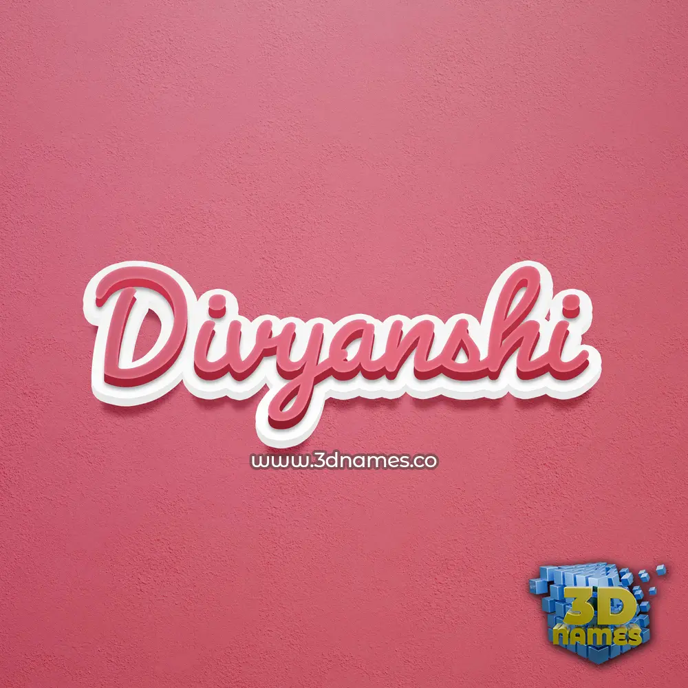 divyanshi in Red Scribble style - 3D name wallpaper
