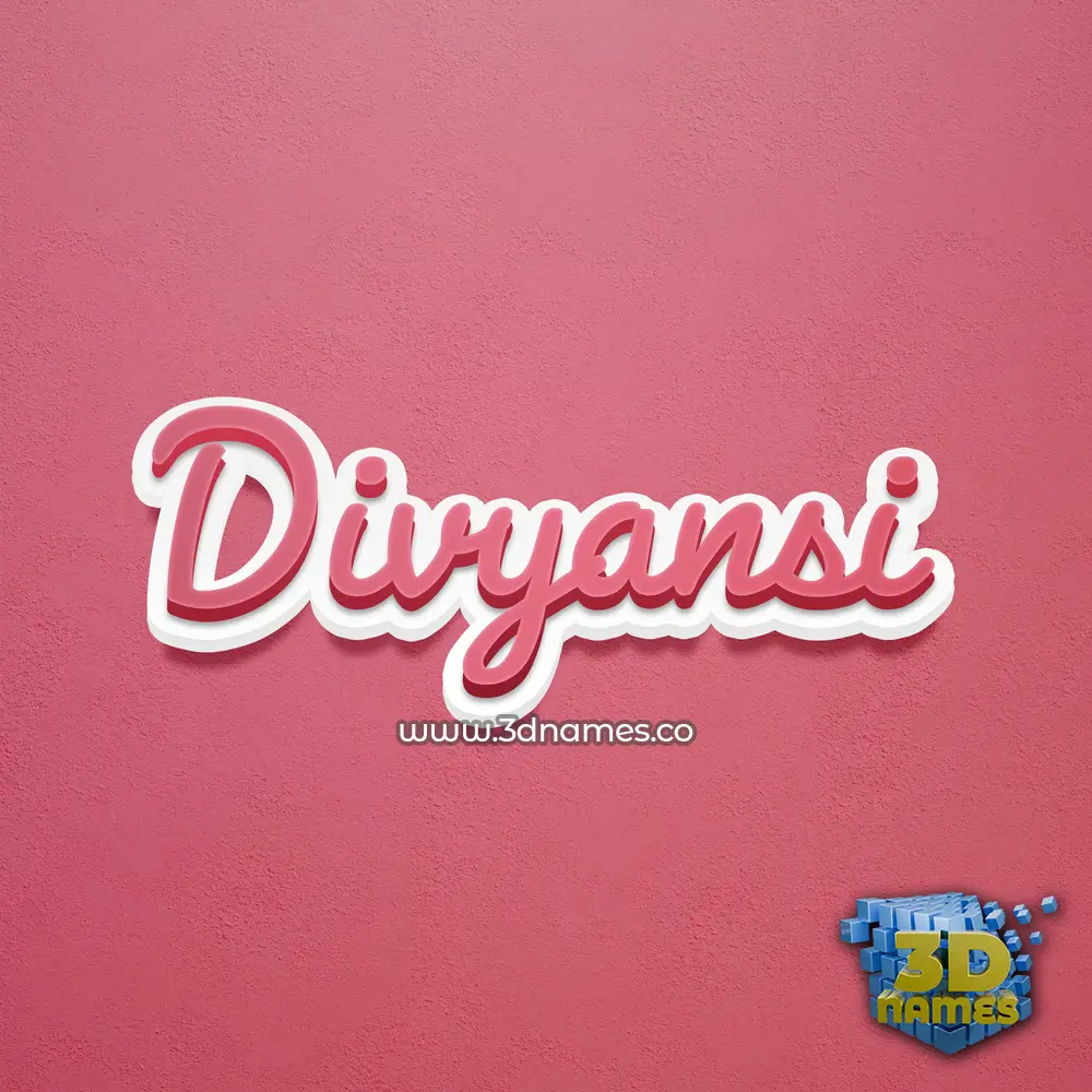 divyansi in Red Scribble style - 3D name wallpaper