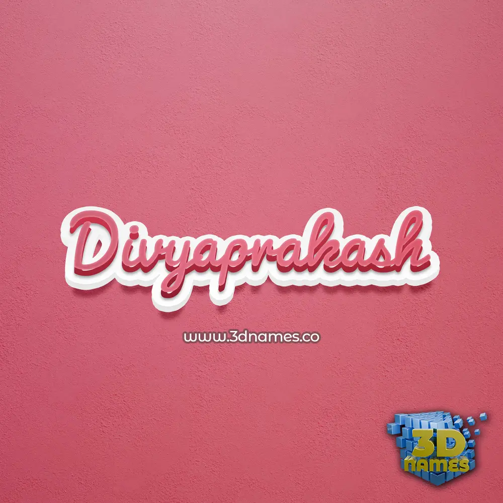 divyaprakash in Red Scribble style - 3D name wallpaper
