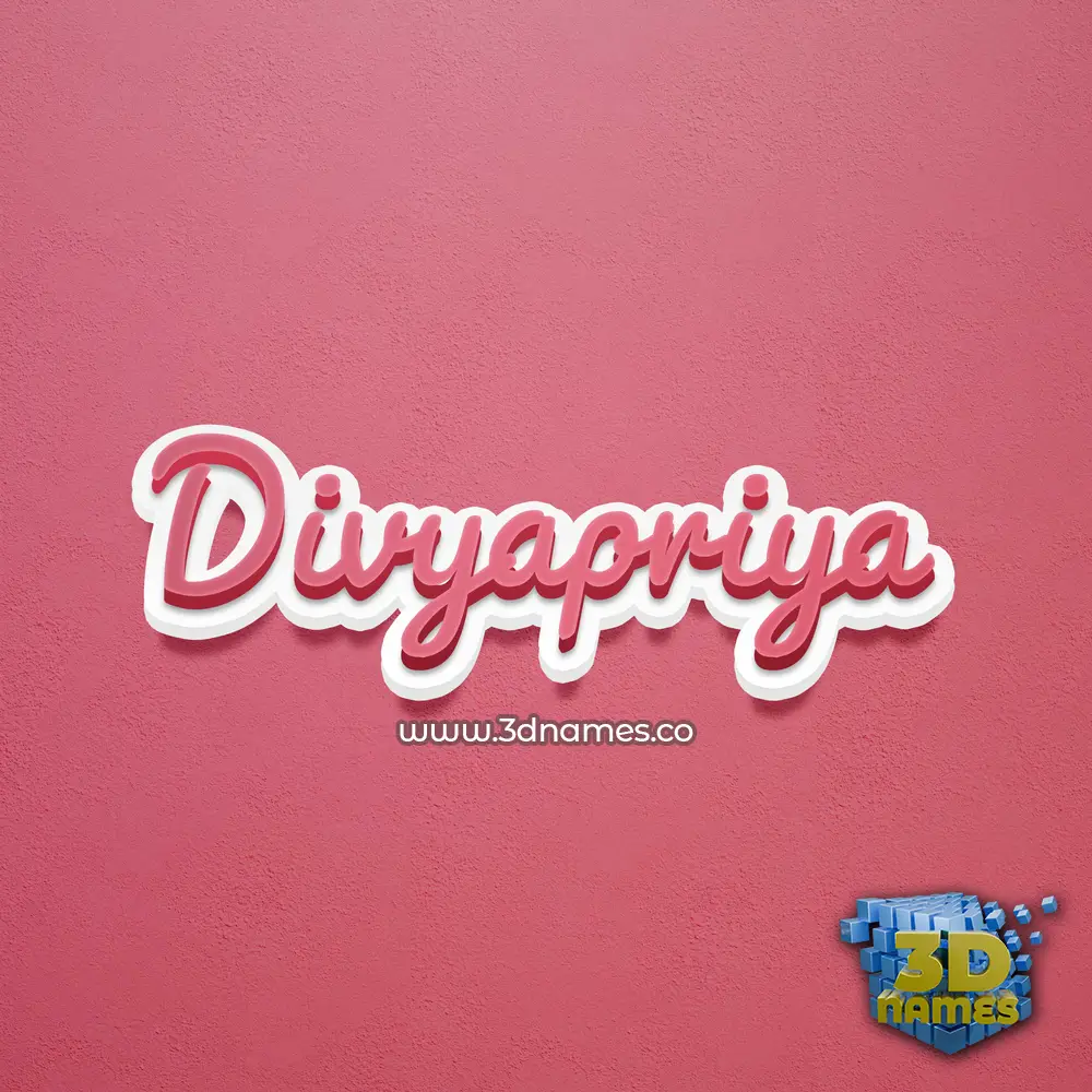 divyapriya in Red Scribble style - 3D name wallpaper