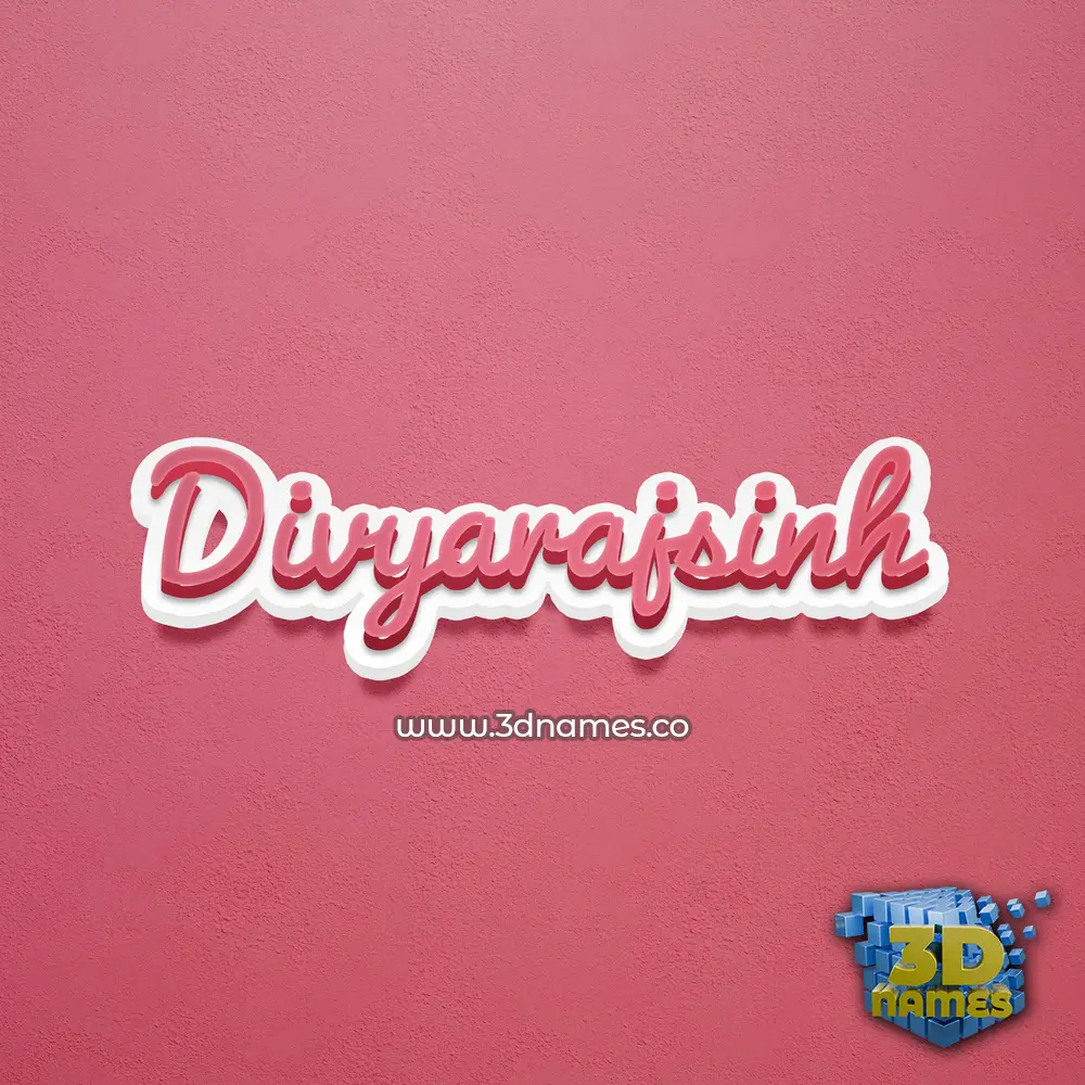 divyarajsinh in Red Scribble style - 3D name wallpaper