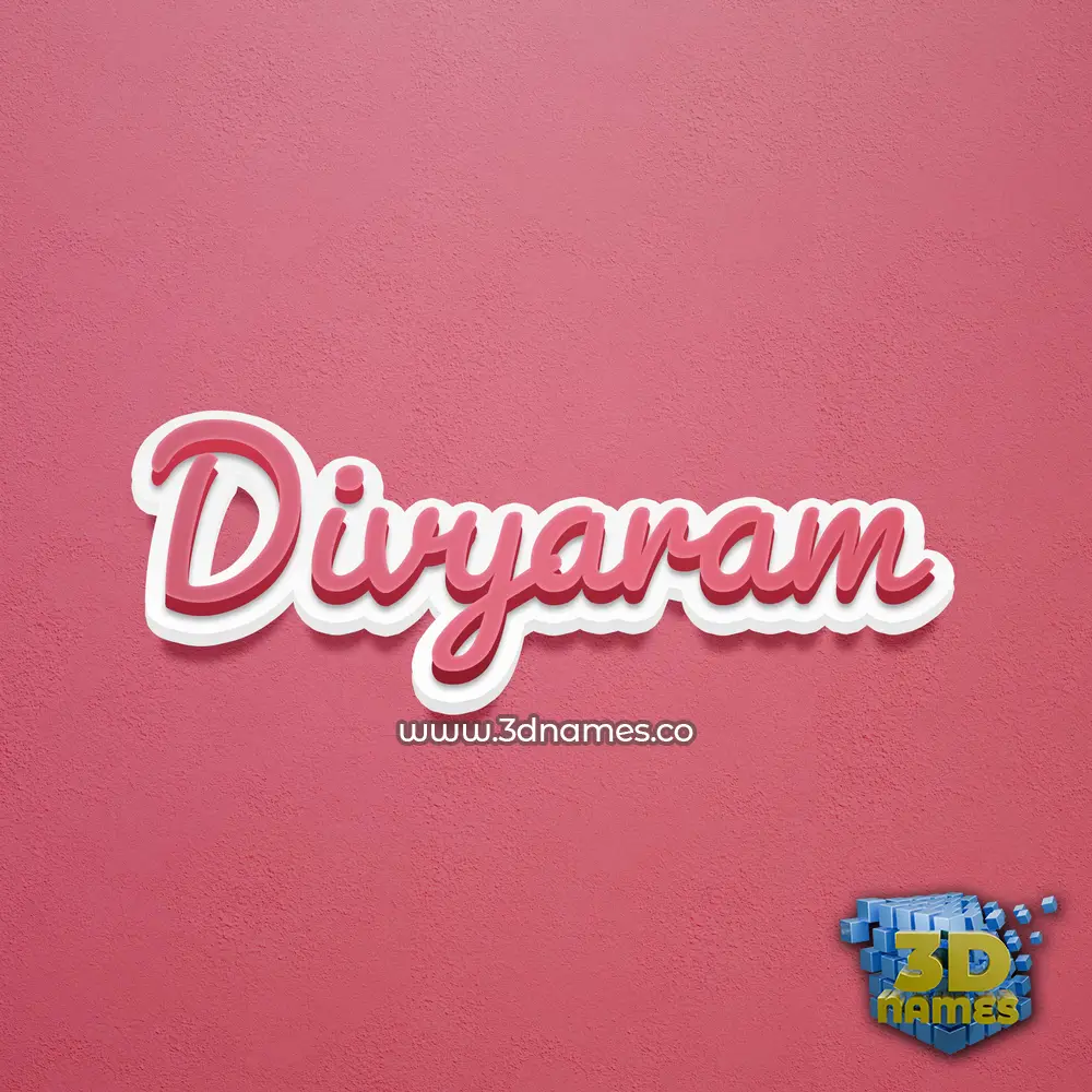 divyaram in Red Scribble style - 3D name wallpaper