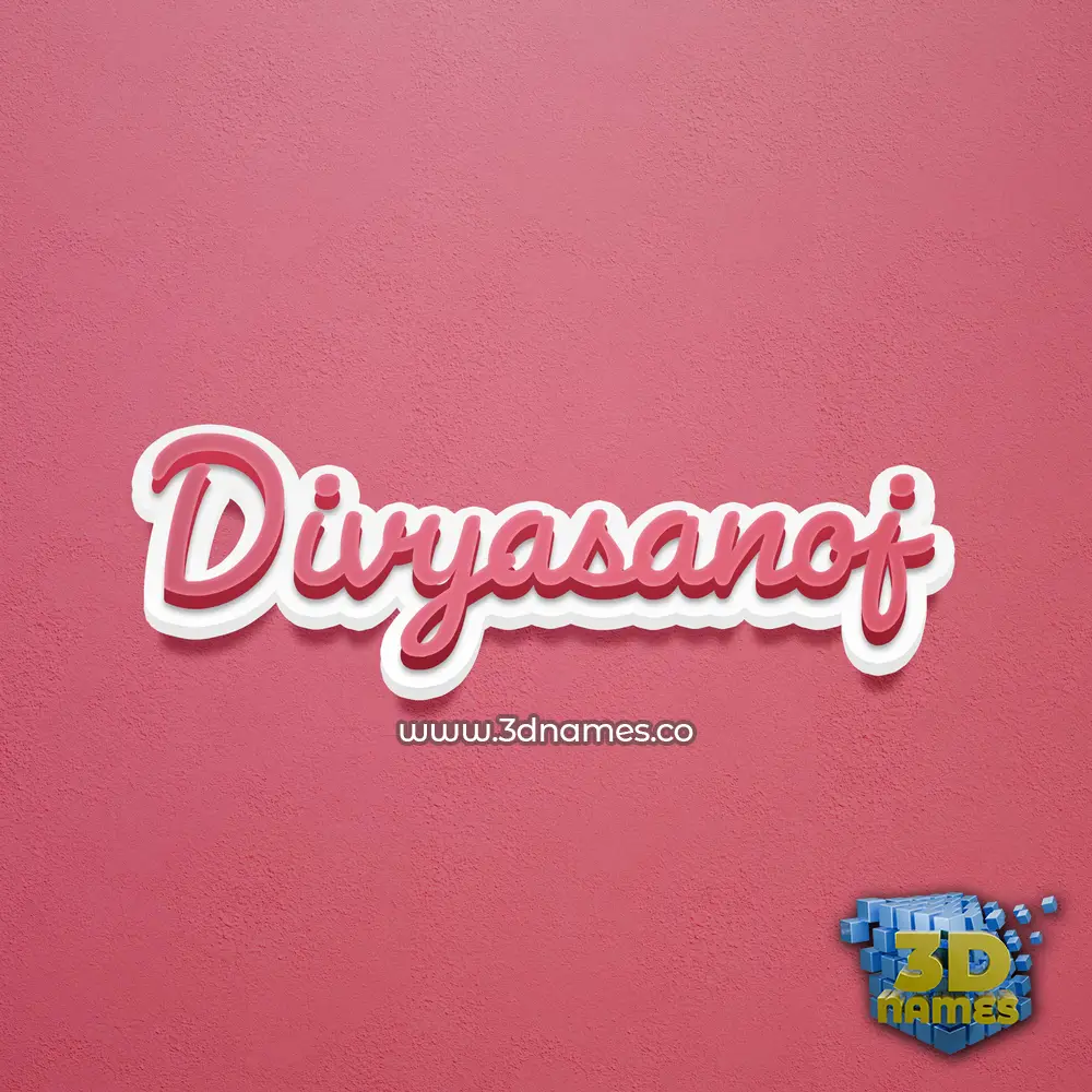 divyasanoj in Red Scribble style - 3D name wallpaper