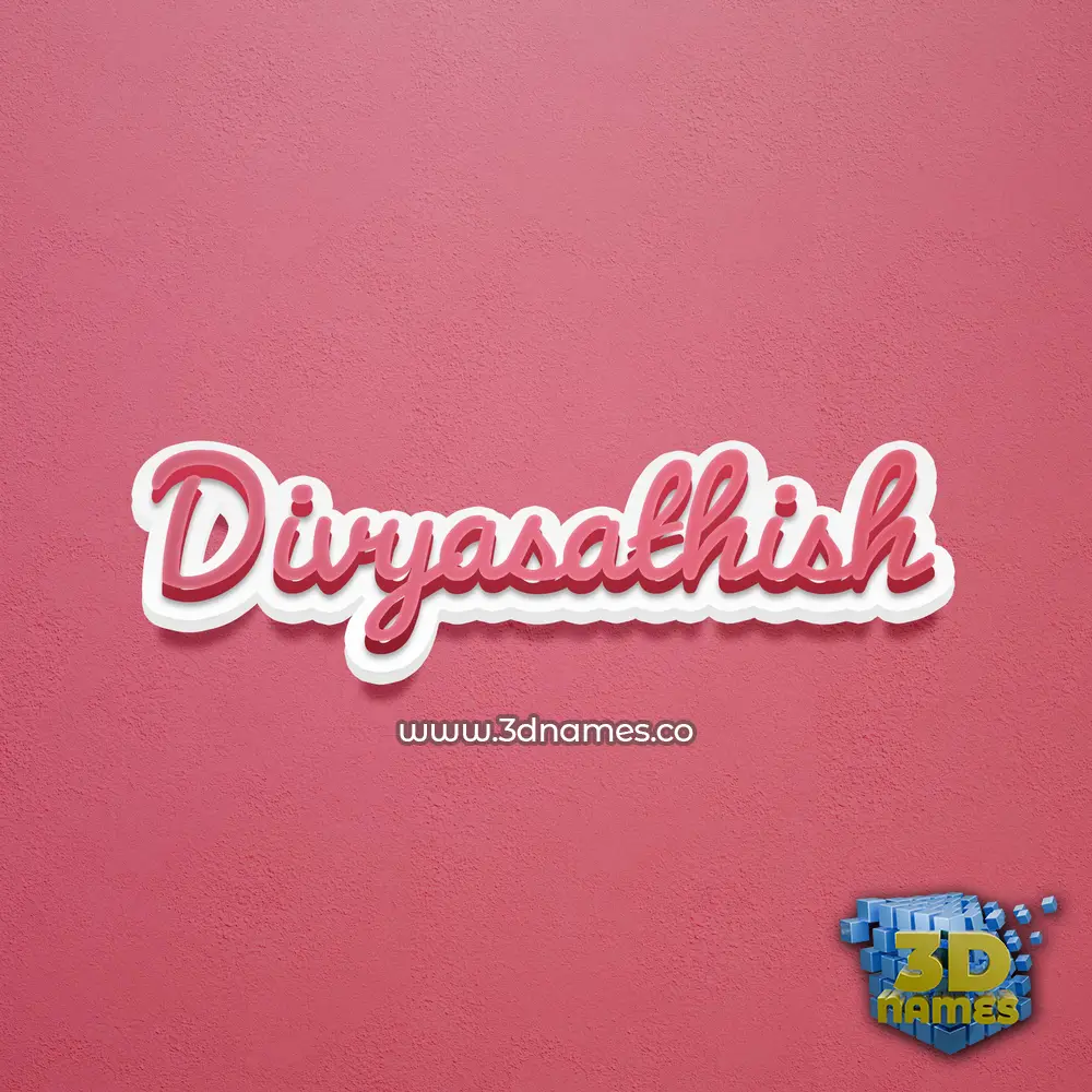 divyasathish in Red Scribble style - 3D name wallpaper
