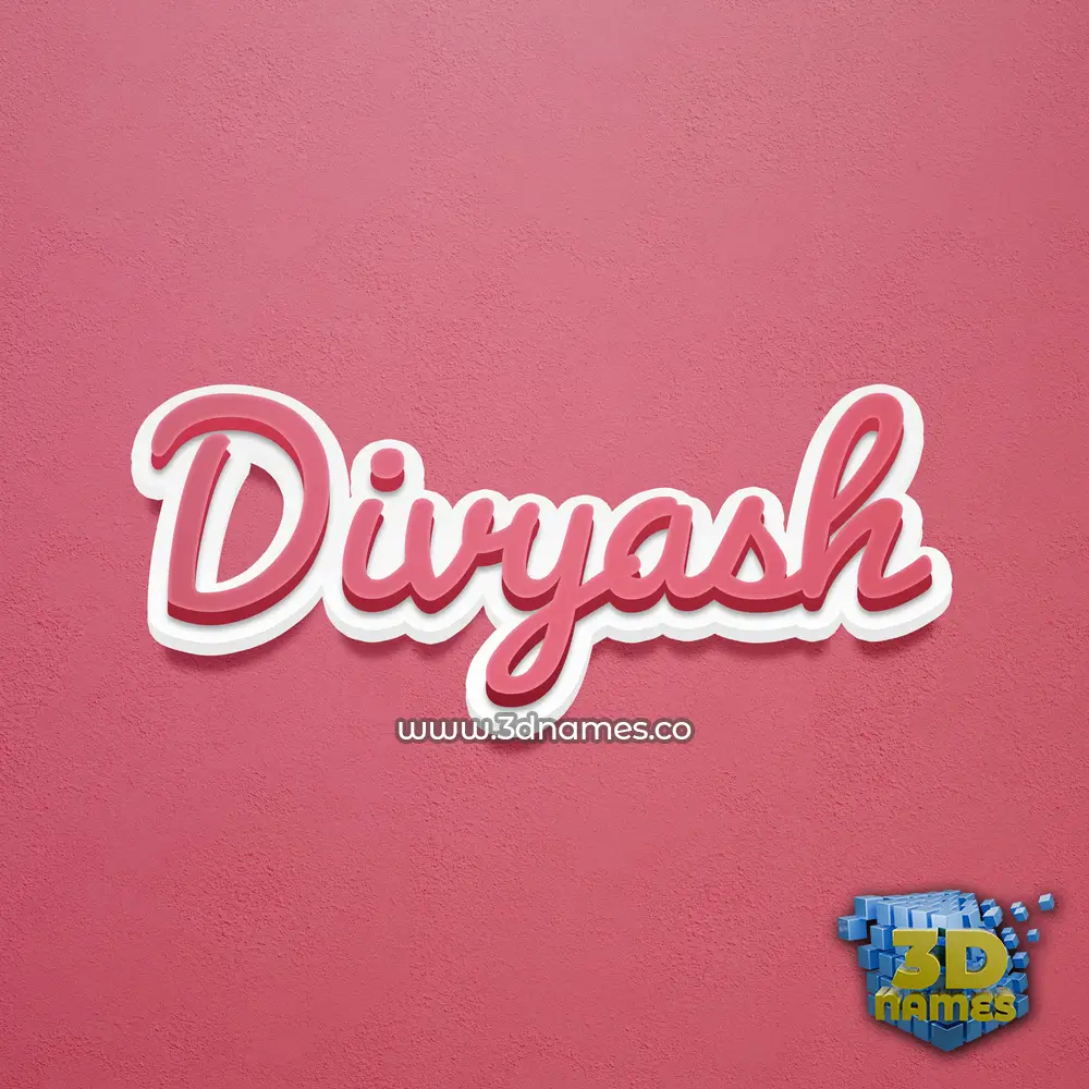 divyash in Red Scribble style - 3D name wallpaper
