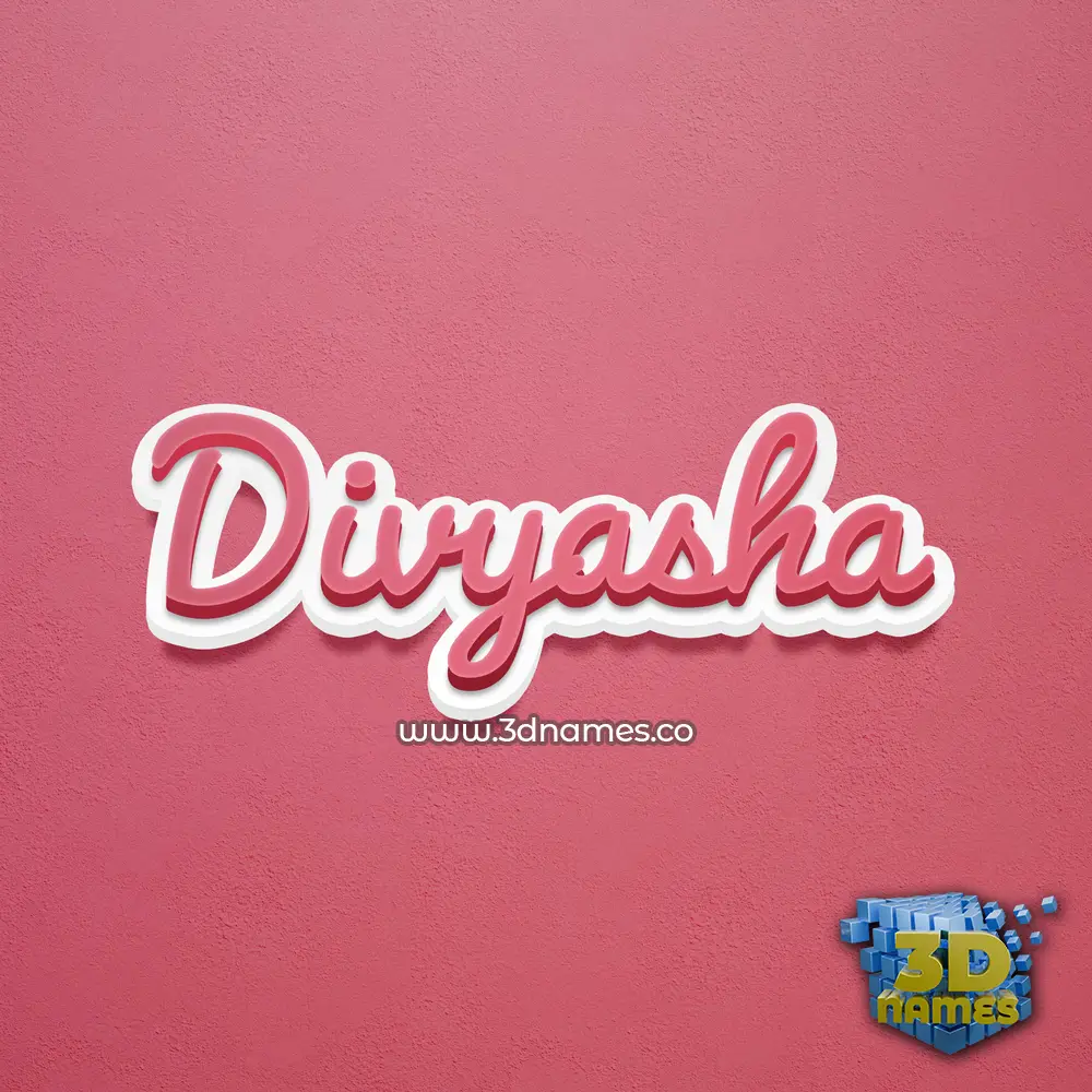 divyasha in Red Scribble style - 3D name wallpaper