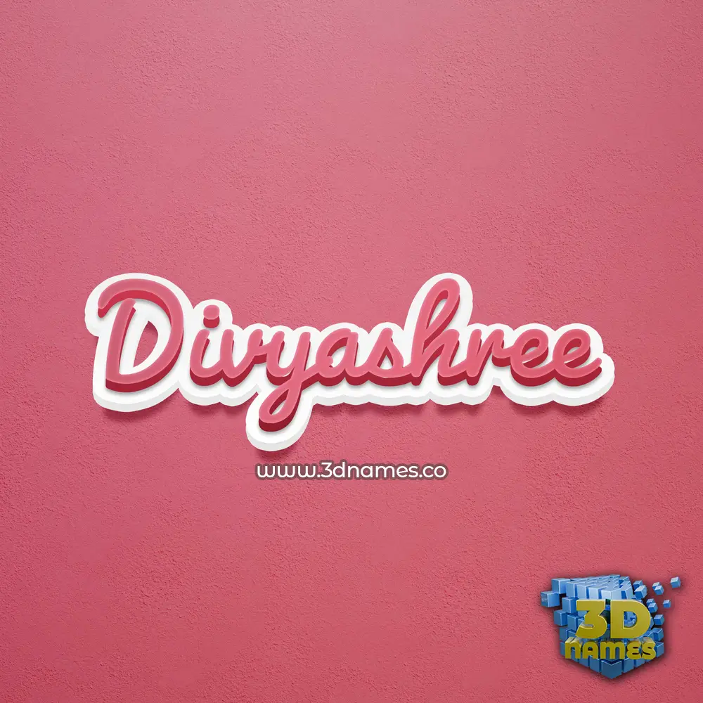 divyashree in Red Scribble style - 3D name wallpaper