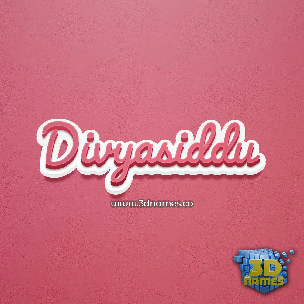 divyasiddu in Red Scribble style - 3D name wallpaper