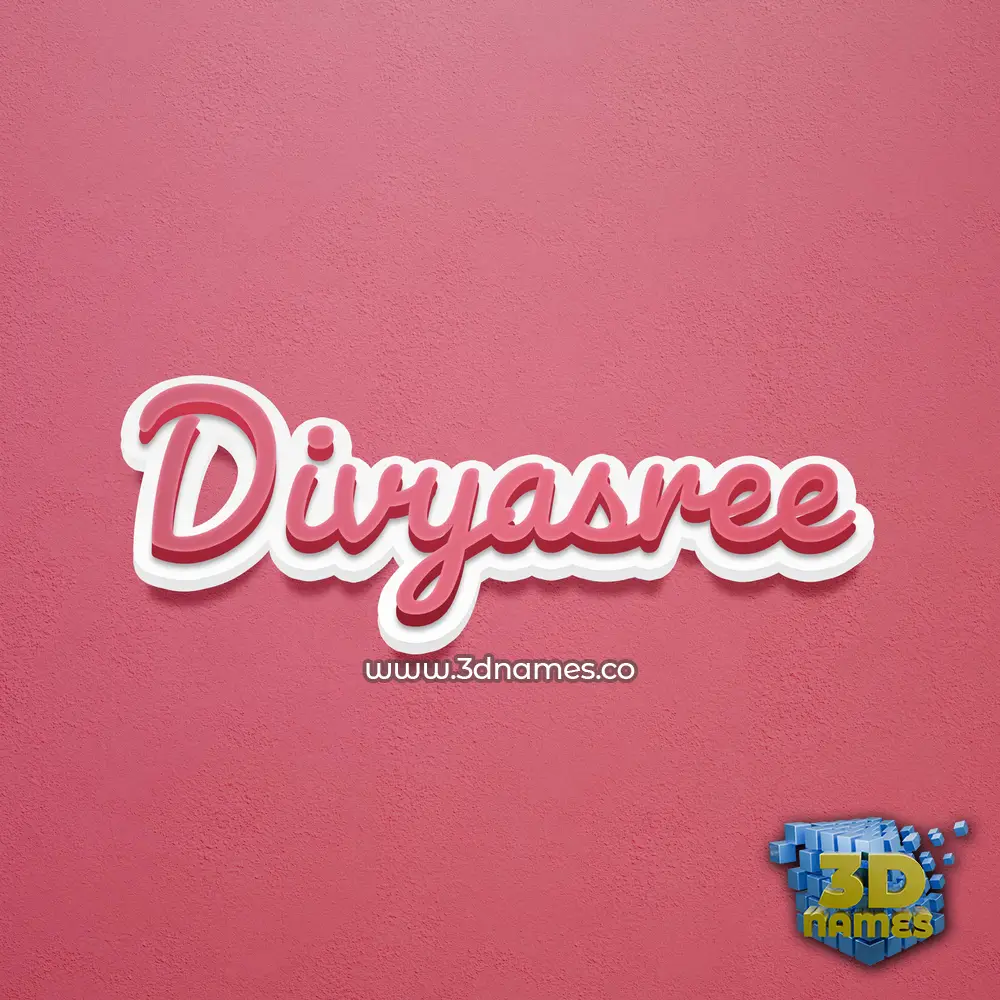divyasree in Red Scribble style - 3D name wallpaper