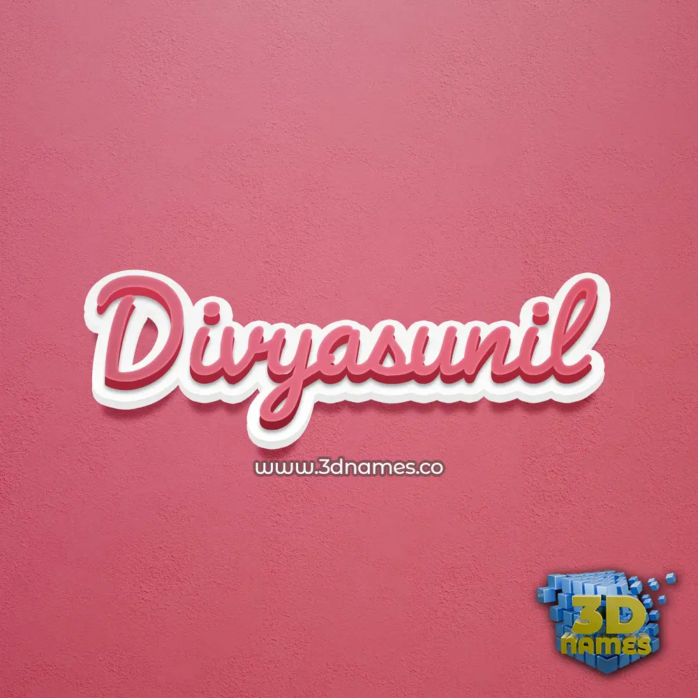divyasunil in Red Scribble style - 3D name wallpaper