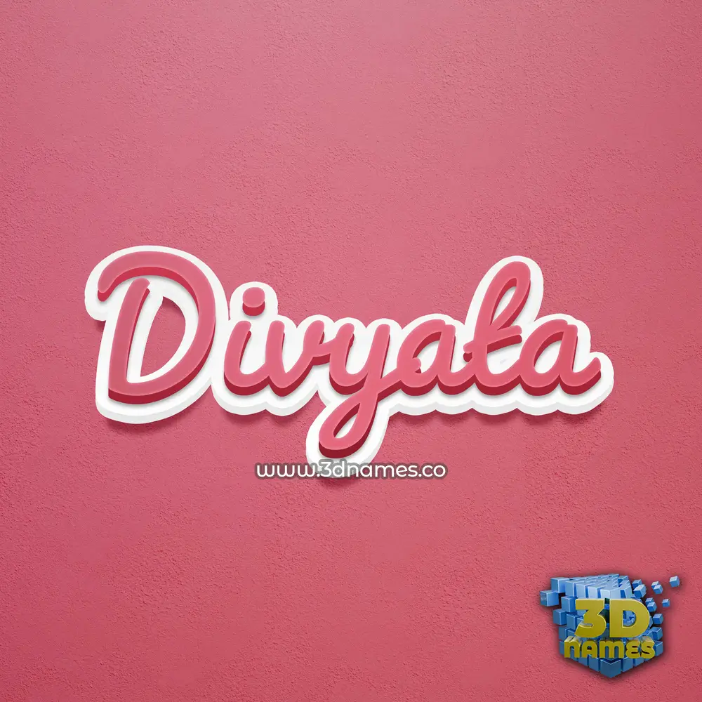 divyata in Red Scribble style - 3D name wallpaper