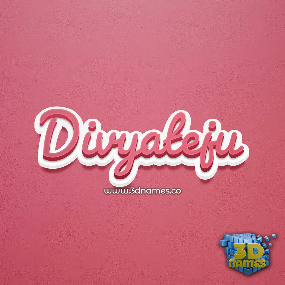 divyateju in Red Scribble style - 3D name wallpaper