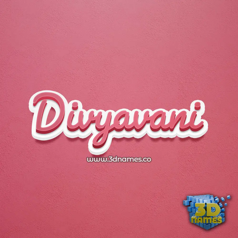 divyavani in Red Scribble style - 3D name wallpaper