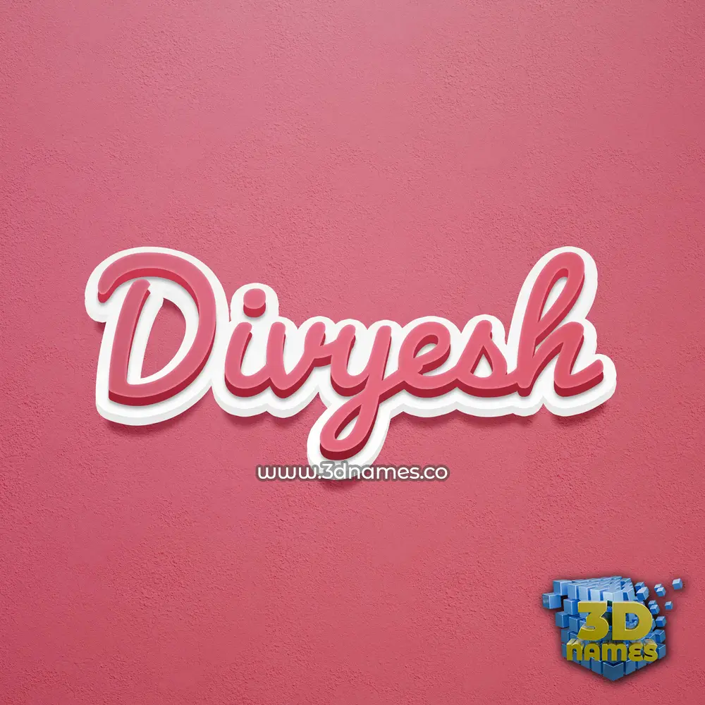 divyesh in Red Scribble style - 3D name wallpaper